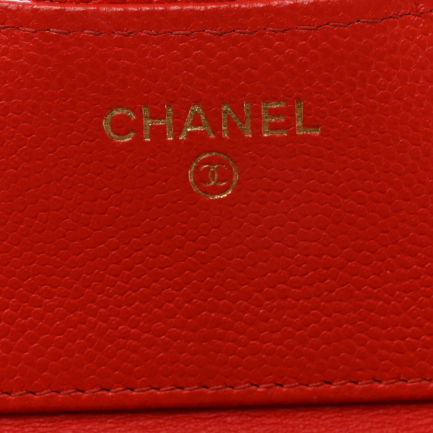 Caviar Quilted Compact Flap Wallet Red