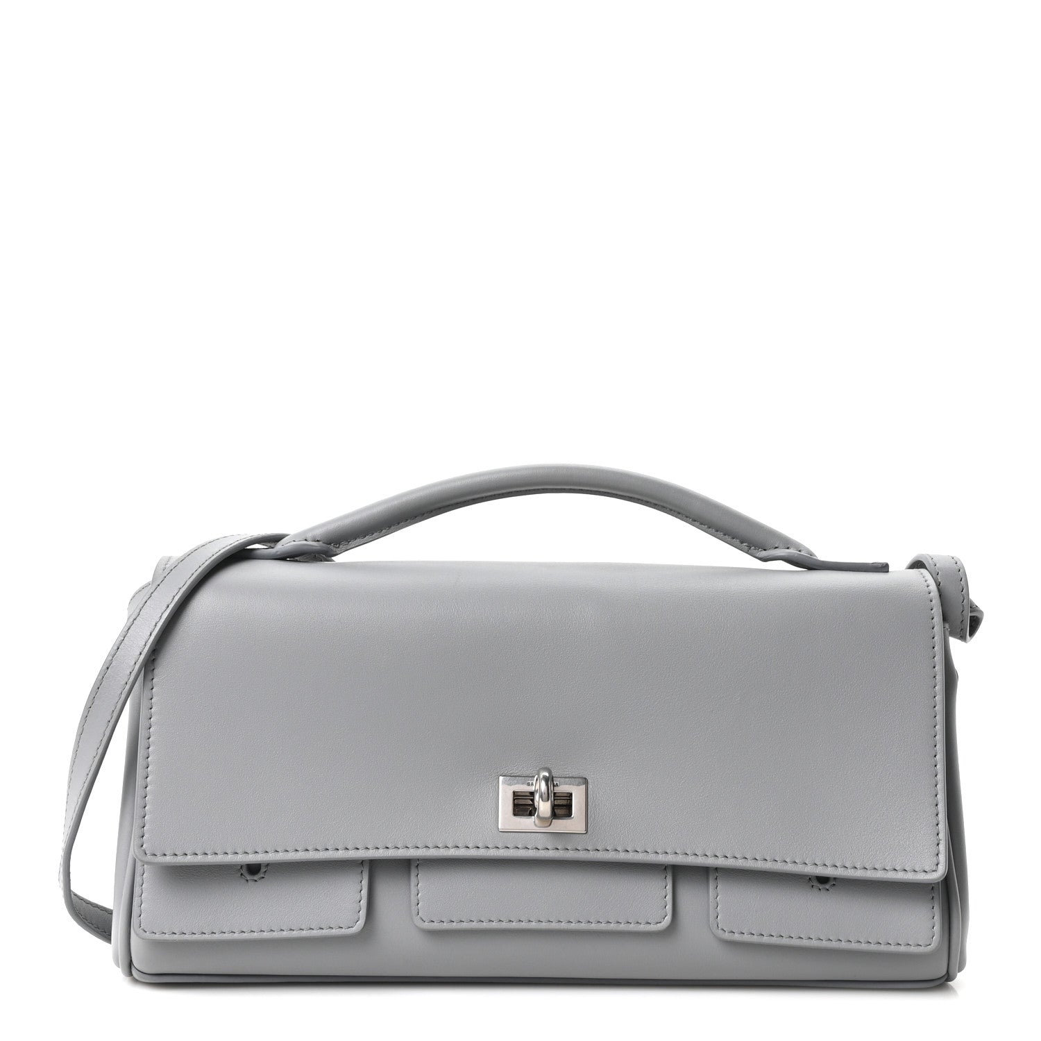 Balenciaga Smooth Calfskin Small Bel Air Clutch On Strap Cloud Grey 1 of 9