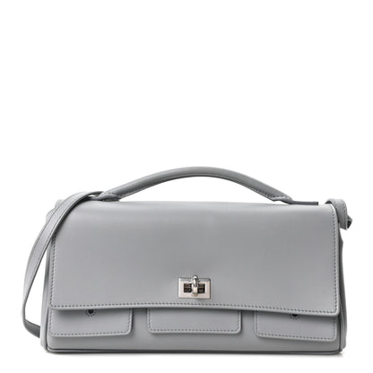 Balenciaga Smooth Calfskin Small Bel Air Clutch On Strap Cloud Grey 1 of 9