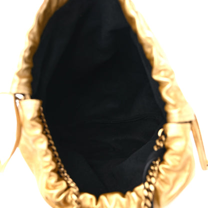 Saint Laurent Lambskin Teddy Drawstring Bag Gold 6 of 11