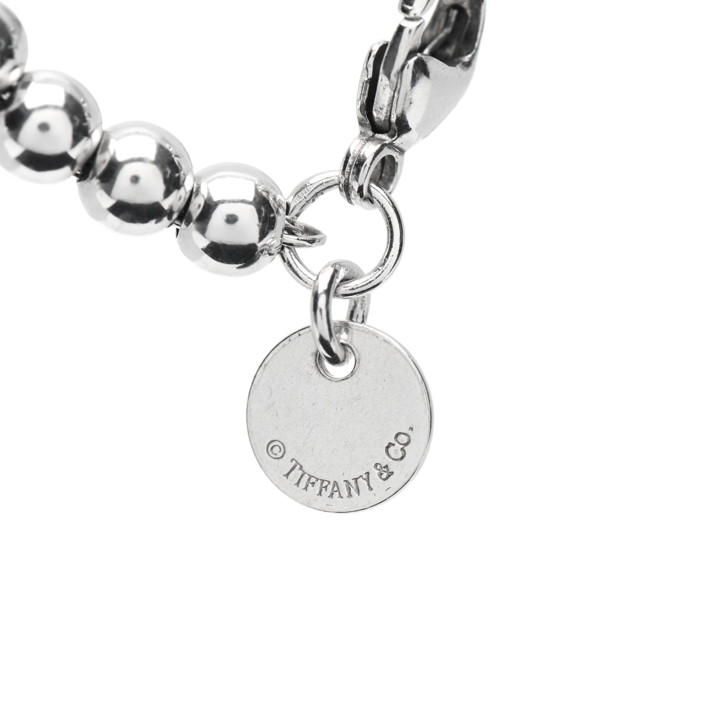 Sterling Silver Enamel 4mm Return to Tiffany Heart Tag Bead Bracelet Hot Pink