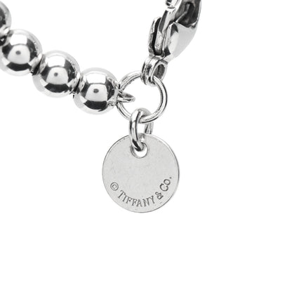 Tiffany Sterling Silver Enamel 4mm Return to Tiffany Heart Tag Bead Bracelet Hot Pink 4 of 4