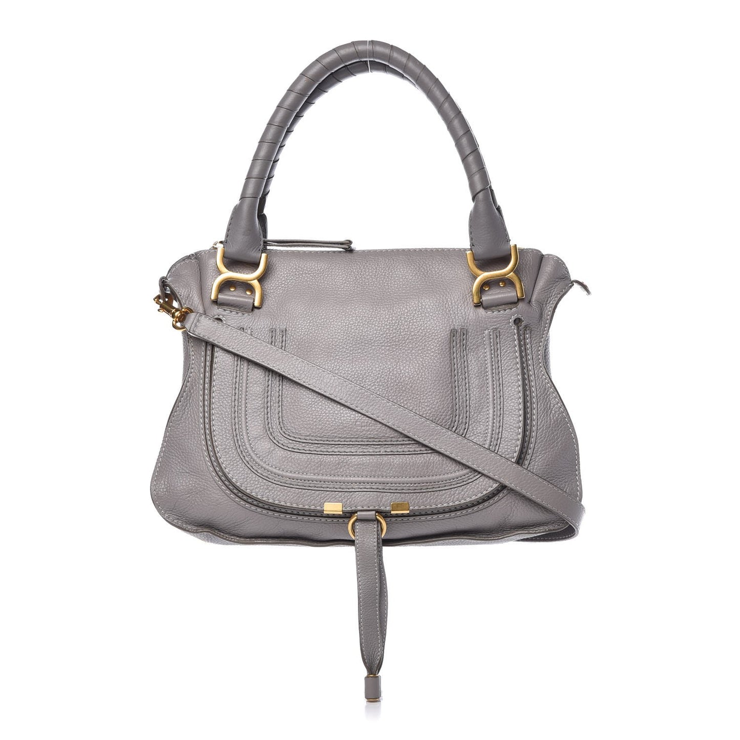 Calfskin Medium Marcie Satchel Cashmere Grey