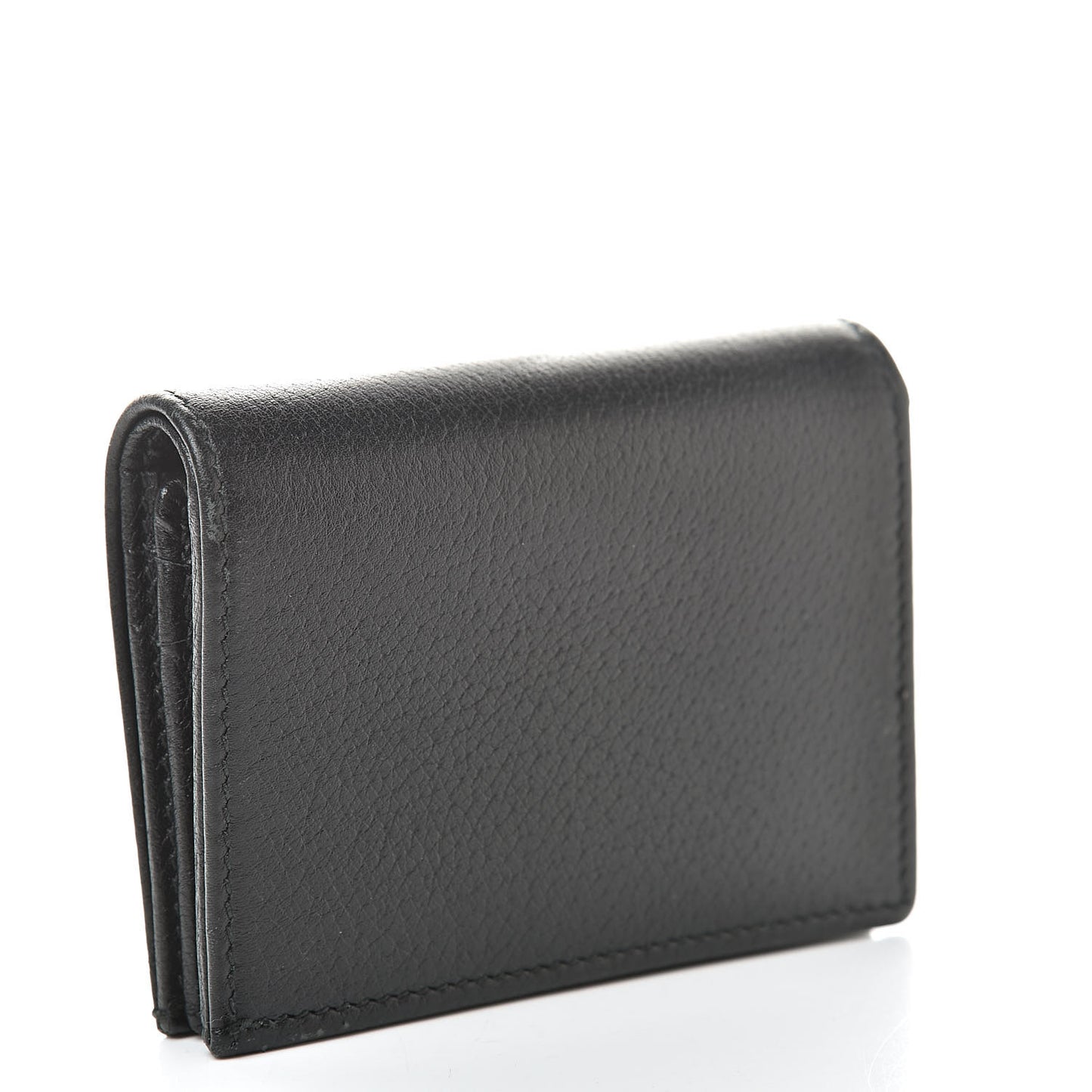 Calfskin Crystal Double G Card Case Black