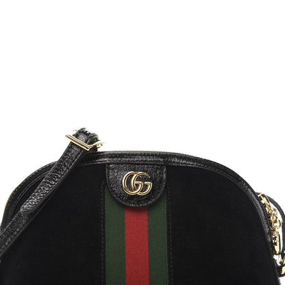 Gucci Suede Patent Web GG Small Ophidia Dome Shoulder Bag Black 11 of 11