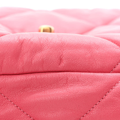 Chanel Goatskin Quilted Large Chanel 19 Flap Dark Pink 11 of 11