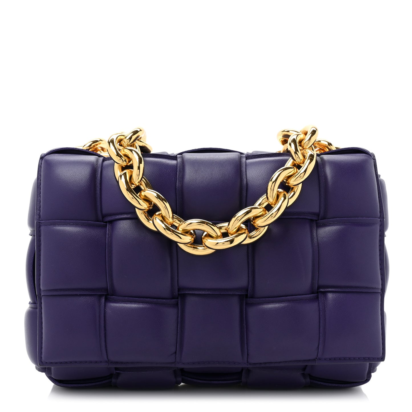 Lambskin Maxi Intreccio Padded Chain Cassette Crossbody Bag Unicorn