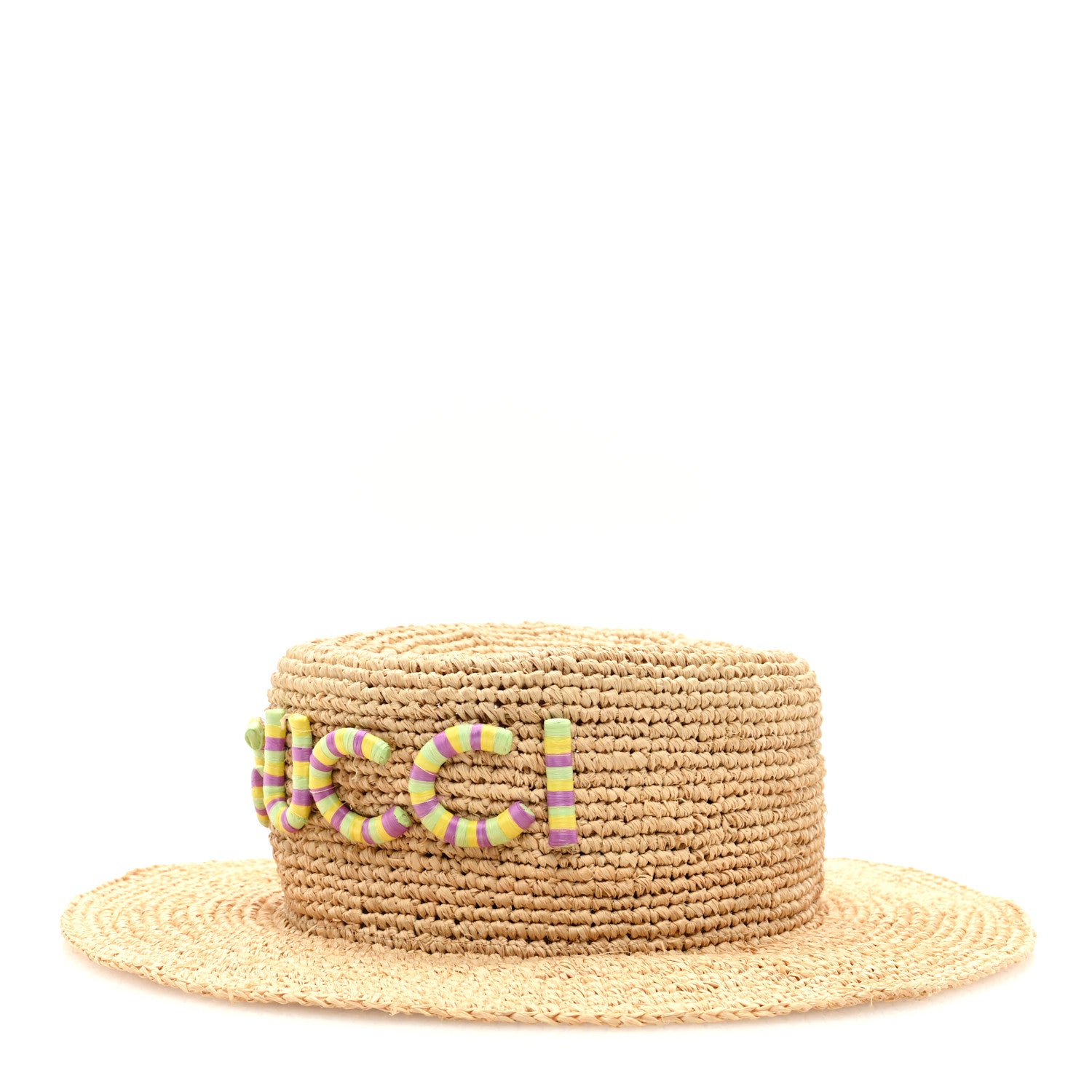 Gucci Straw Gucci Patch Hat XS 1 of 7