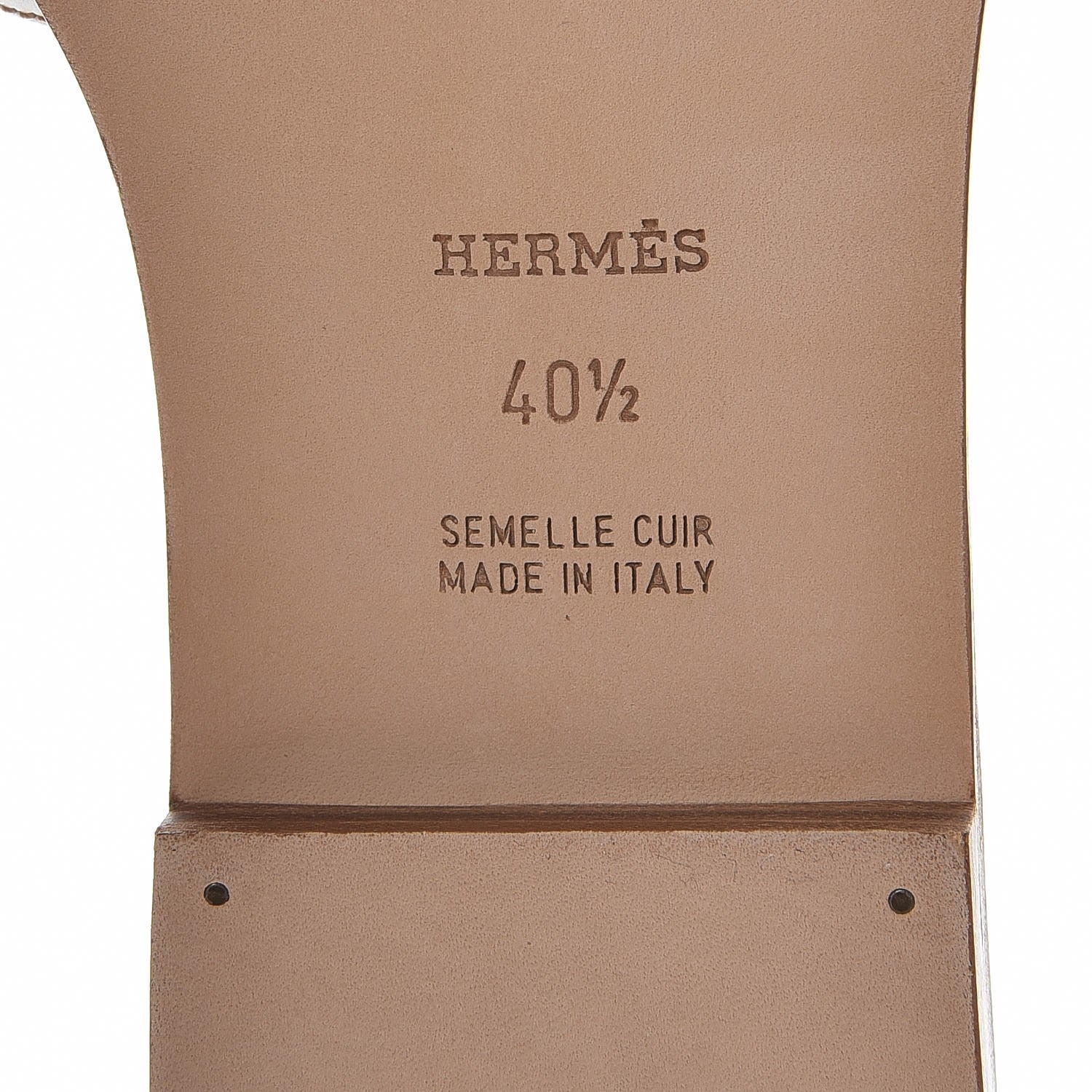 Hermes Box Calfskin Oran Sandals 40.5 White 6 of 8