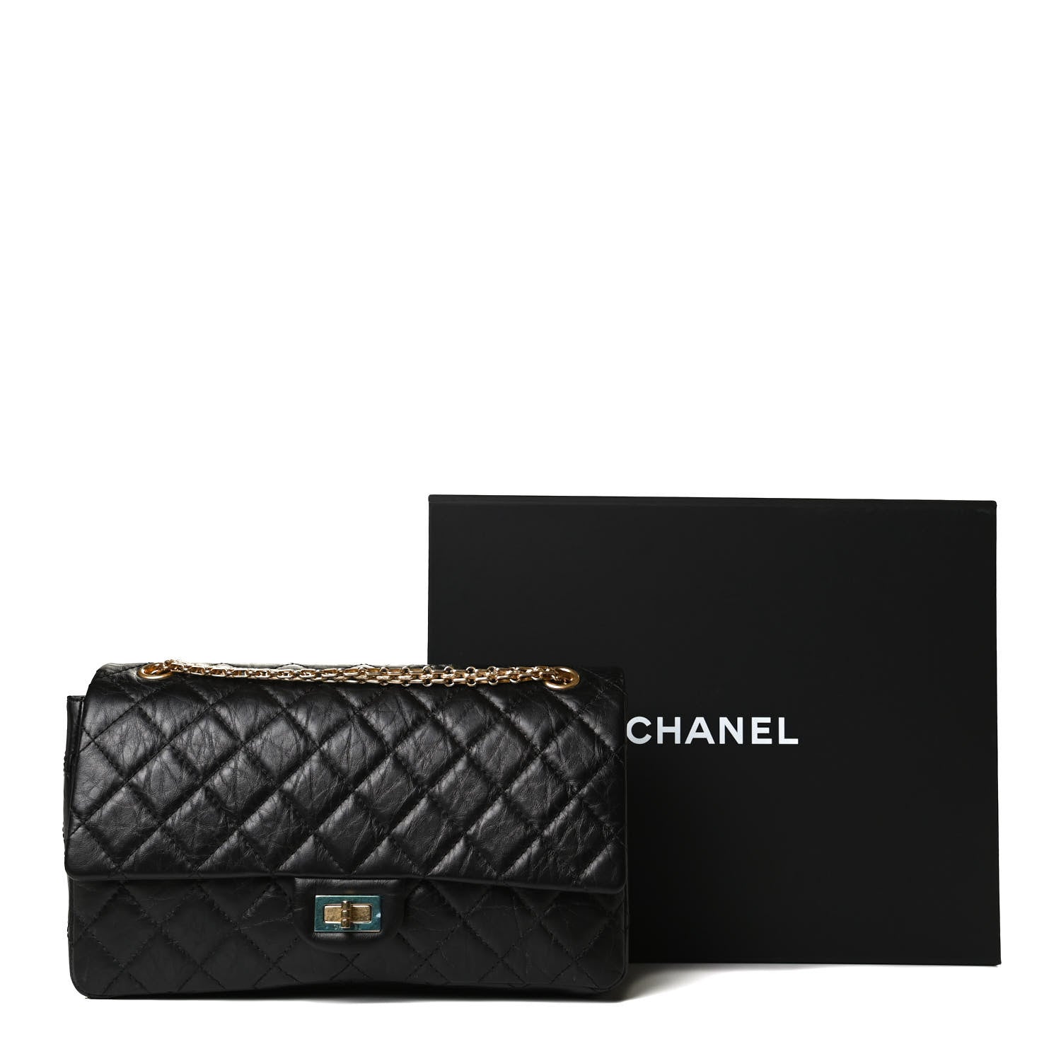 Chanel Aged Calfskin Quilted 2.55 Reissue 226 Flap Black 15 of 15