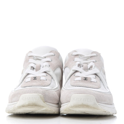 Chanel Suede Calfskin CC Sneakers 38.5 Pink White 2 of 29