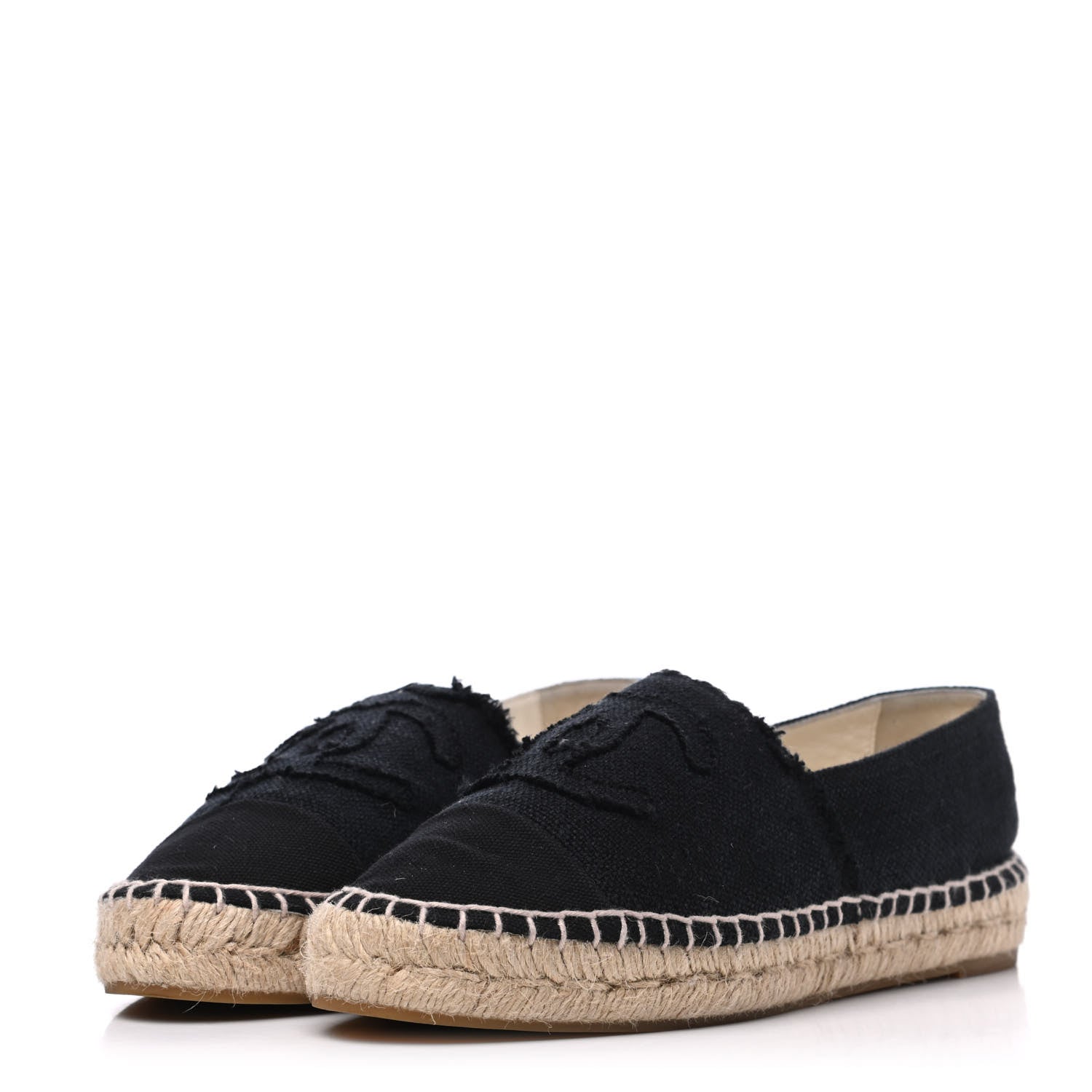 Chanel Linen CC Espadrilles 38 Black 3 of 9