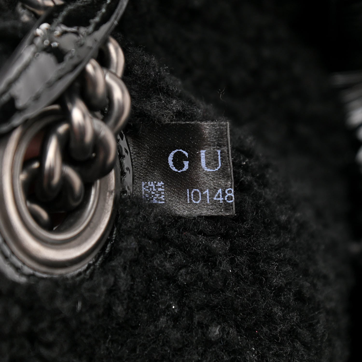 Gucci Patent Shearling Medium Soho Chain Shoulder Bag Black 10 of 14