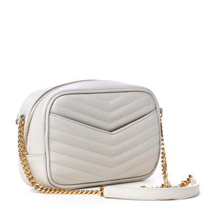 Saint Laurent Grain De Poudre Matelasse Monogram Mini Lou Camera Bag Crema Soft 2 of 4
