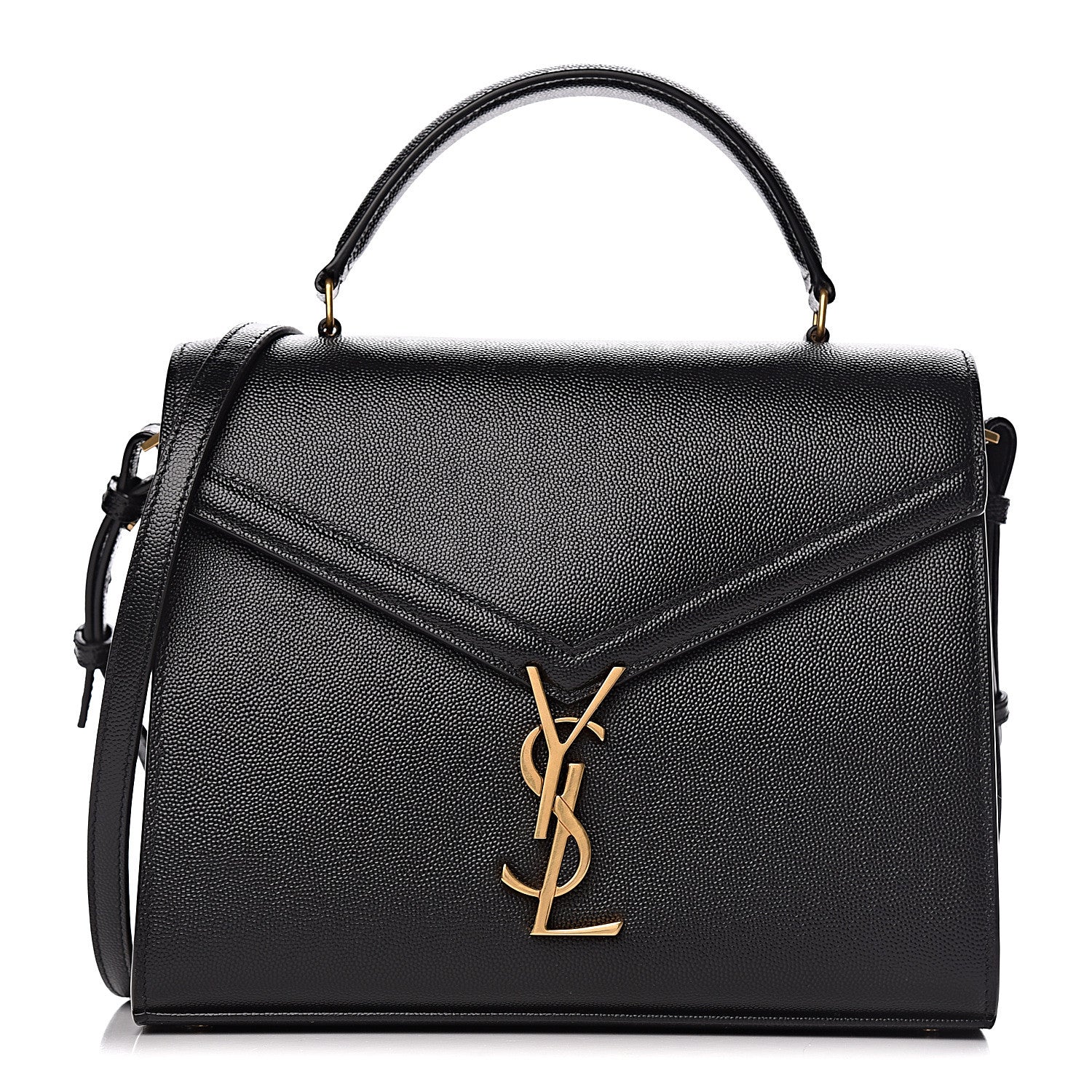 Saint Laurent Grain de Poudre Medium Classic Monogram Cassandra Top Handle Black Rouge Legion 1 of 13