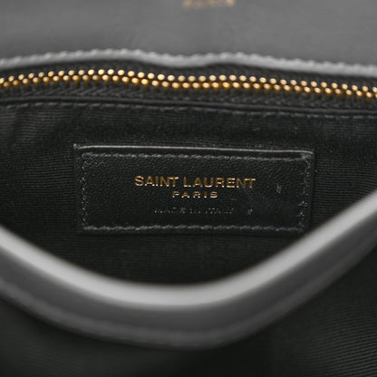 Saint Laurent Suede Y Quilted Monogram Toy Loulou Crossbody Bag Storm 6 of 10