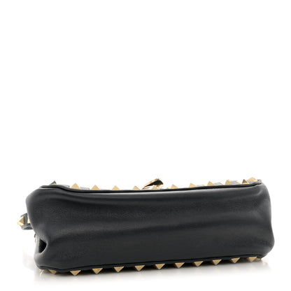 Valentino Garavani Vitello Mini Rockstud Flap Saddle Crossbody Bag Black 4 of 13