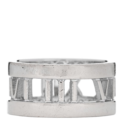 Tiffany 18K White Gold Diamond Wide Atlas Open Ring 50 5.5 3 of 5