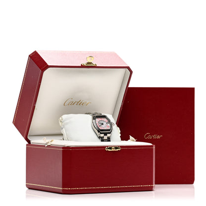 Cartier Stainless Steel Mother of Pearl 31mm Roadster Quartz Watch Pink 5 of 5