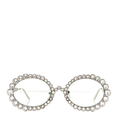 Gucci Crystal Oval Sunglasses GG0620S Silver 2 of 6
