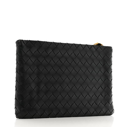 Bottega Veneta Nappa Intrecciato Zip Pouch Camel Black 3 of 9