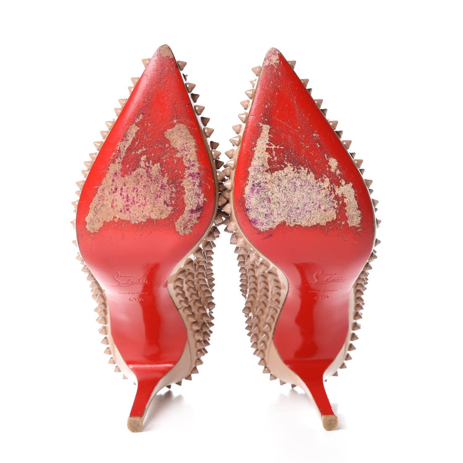 Christian Louboutin Patent Pigalle Spikes 120 Pumps 41.5 Nude 7 of 18