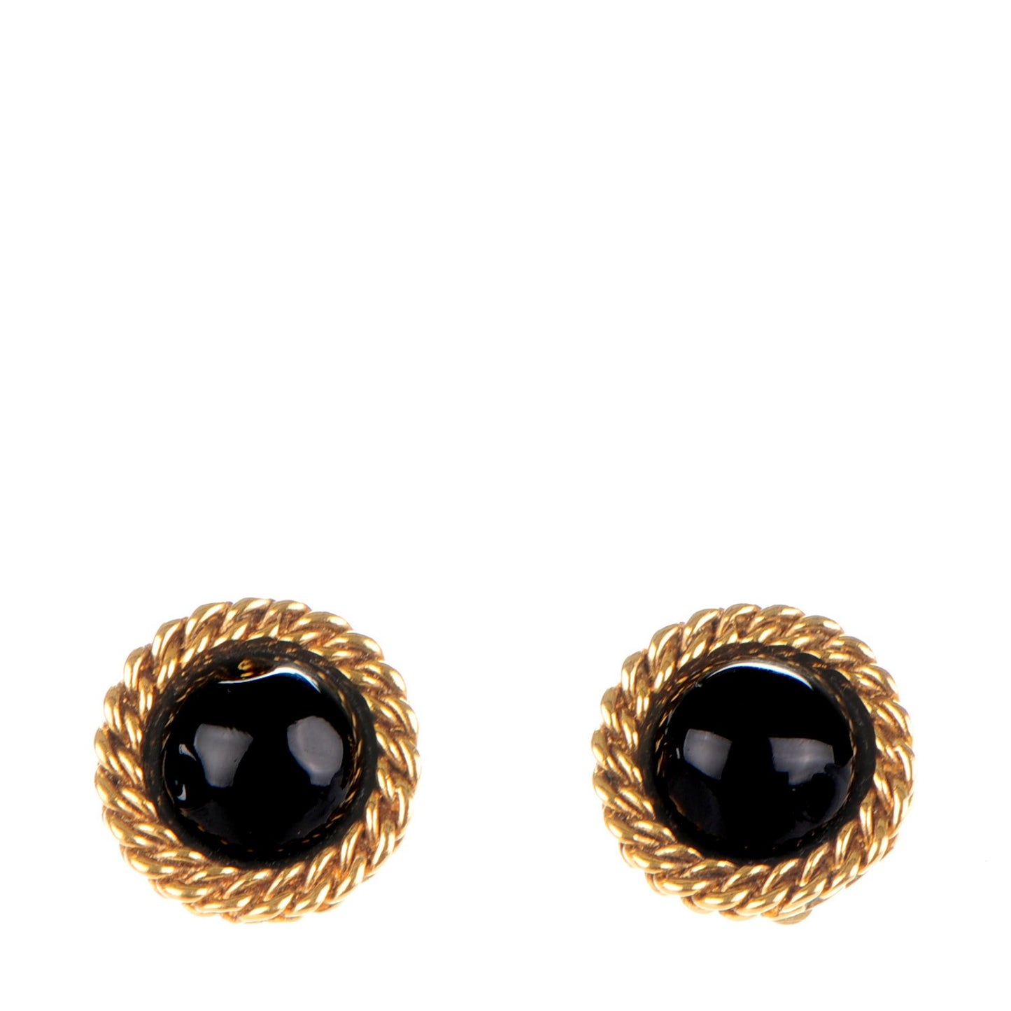 Clip On Earrings Black Gold