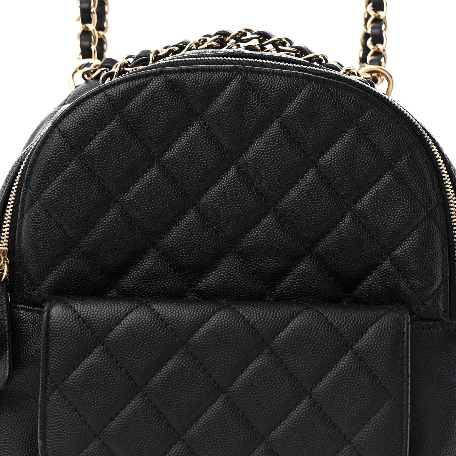 Chanel Caviar Quilted Medium Zip Around Backpack Black 8 of 14