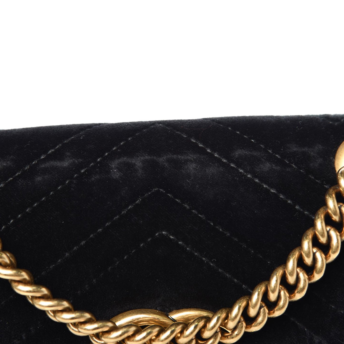 Velvet Matelasse Mini GG Marmont Shoulder Bag Black