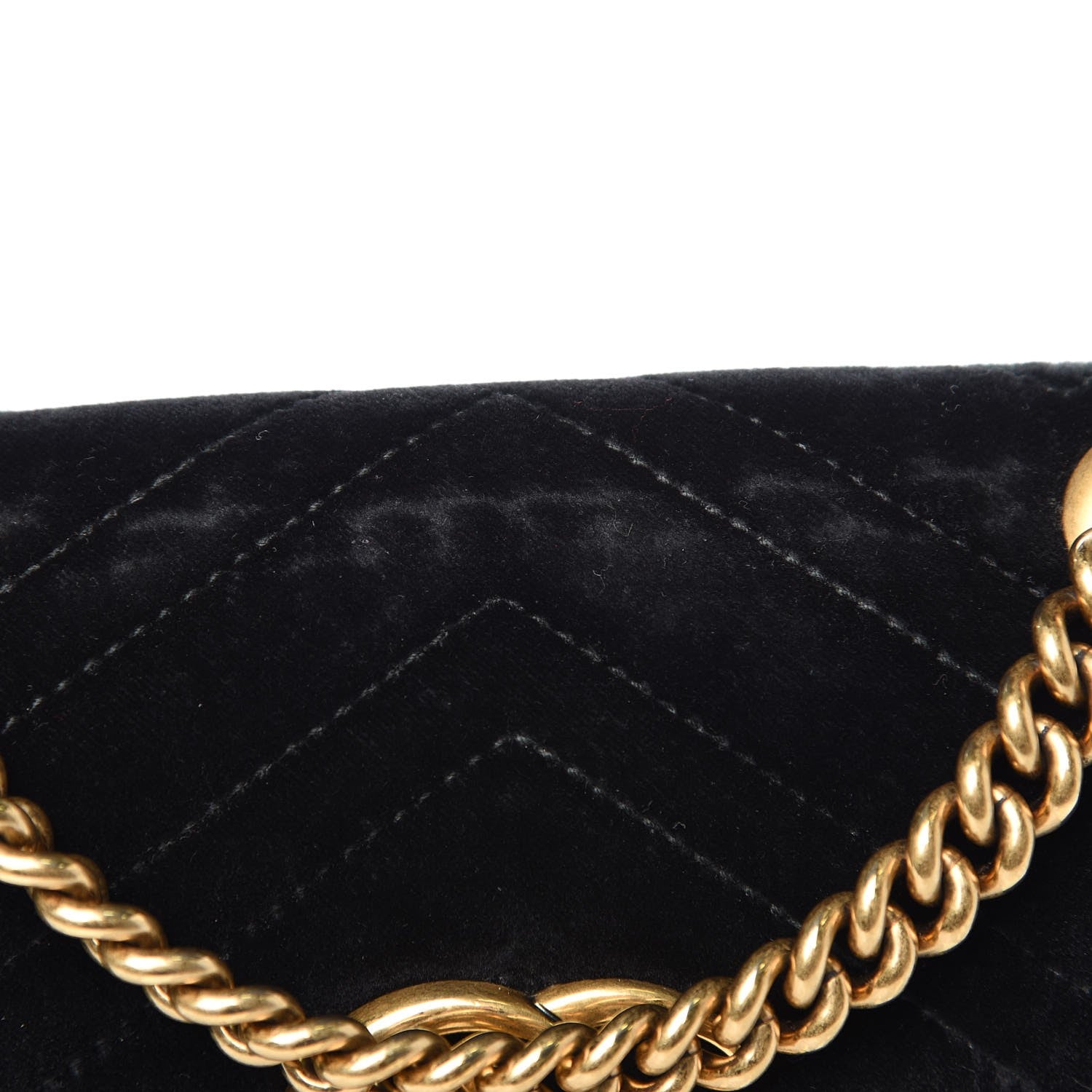 Gucci Velvet Matelasse Mini GG Marmont Shoulder Bag Black 10 of 17