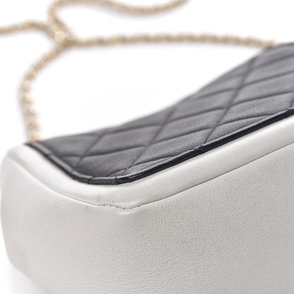 Chanel Lambskin Quilted Graphic Mini Flap Bag Black White 15 of 17