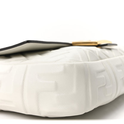 Fendi Nappa FF 1974 Embossed Baguette White 8 of 9