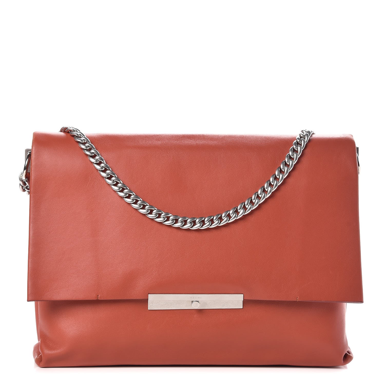 Celine Smooth Calfskin Blade Chain Flap Terracotta 1 of 16