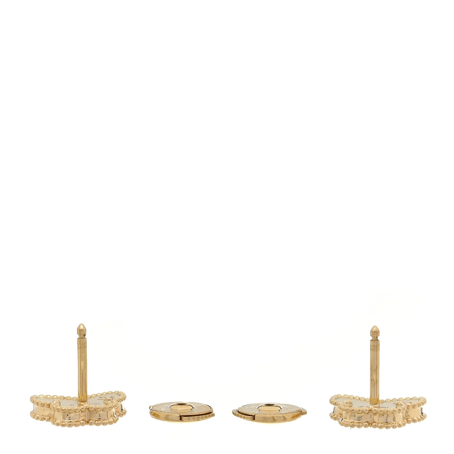 Van Cleef & Arpels 18K Yellow Gold Mother of Pearl Sweet Alhambra Butterfly Earrings 3 of 4