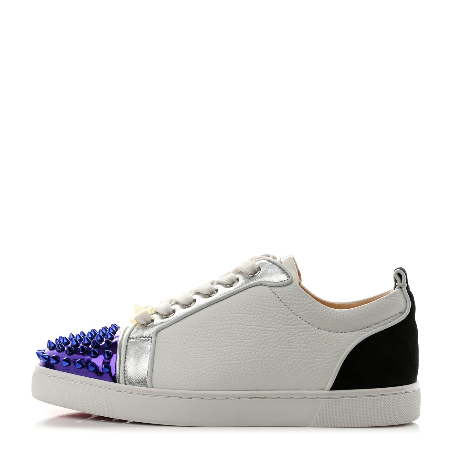 Grained Calfskin Patent Mens Louis Junior Spikes Orlato Flat Sneakers 40 Multi