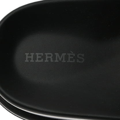Hermes Calfskin Womens Chypre Sandals 37.5 Black 6 of 9