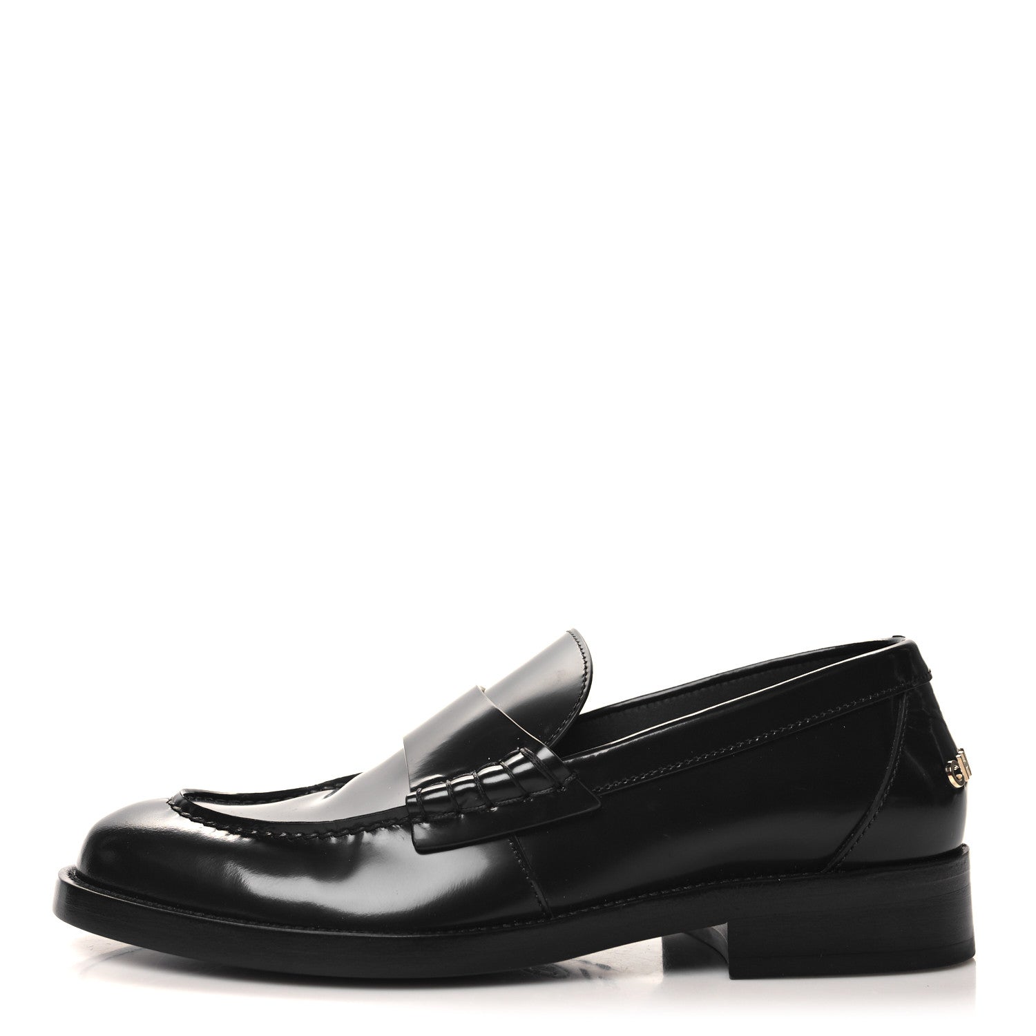 Chanel Shiny Calfskin Logo Loafers 38.5 Black 1 of 9