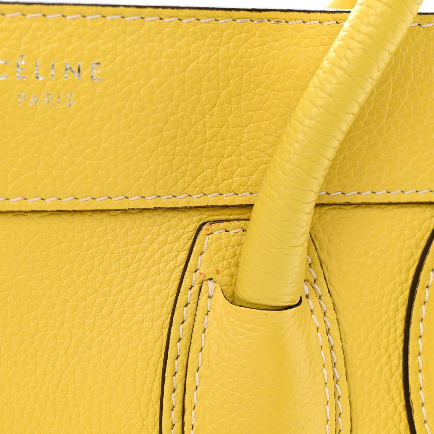 Drummed Calfskin Micro Luggage Citron