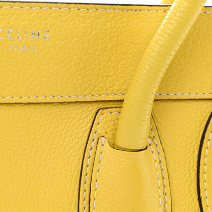 Celine Drummed Calfskin Micro Luggage Citron 18 of 18