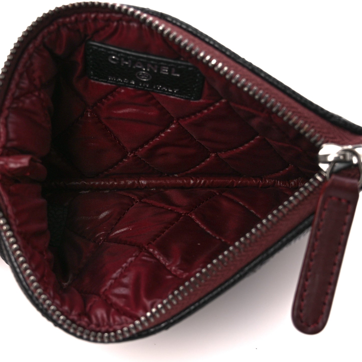 Caviar Quilted Small Cosmetic Case Black