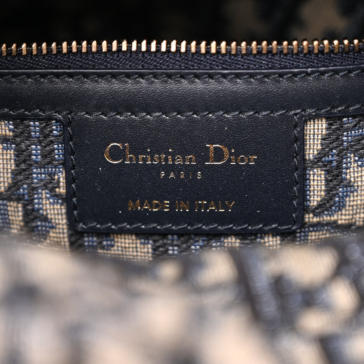 Wicker Oblique Medium Lady Dior Bag Blue