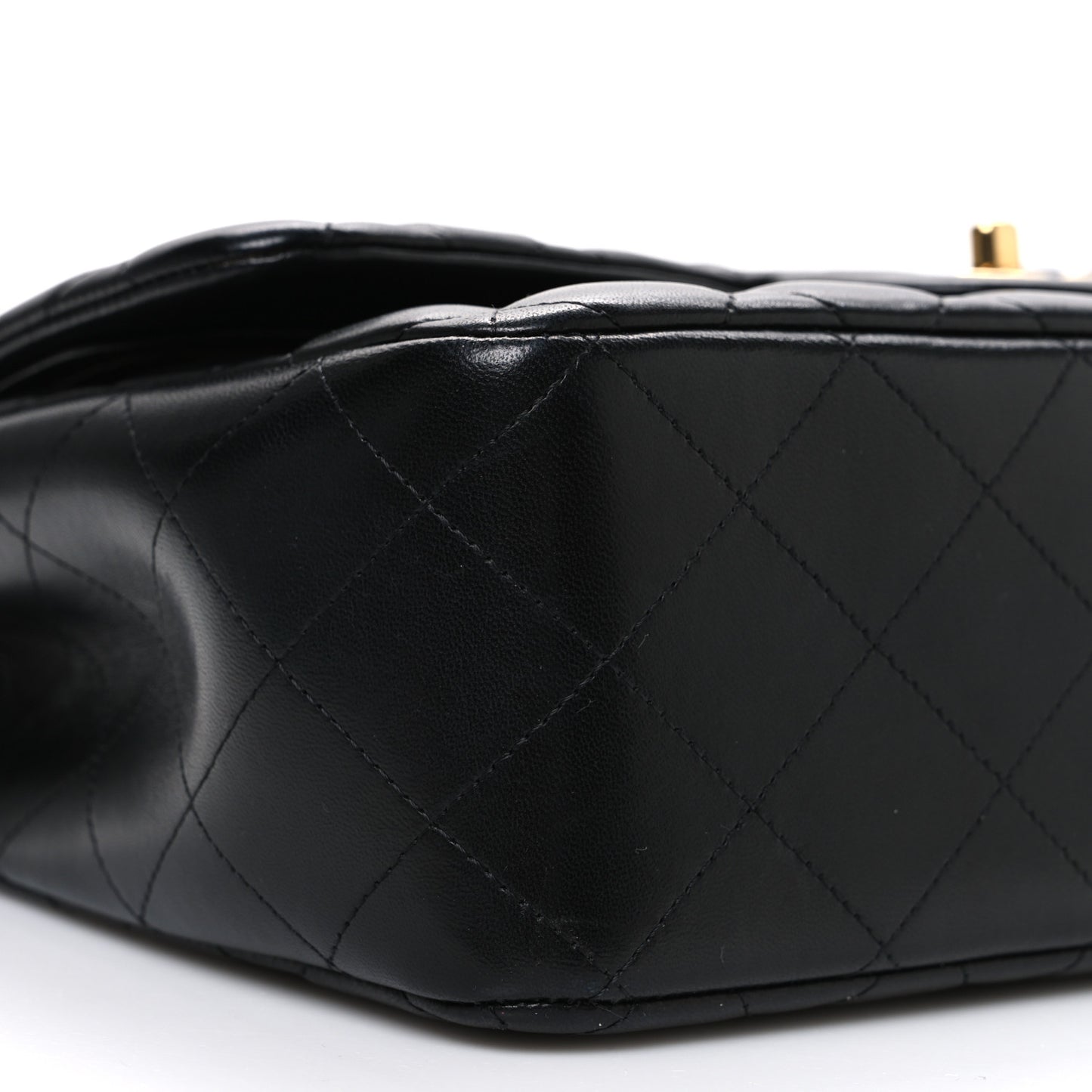 Lambskin Quilted Jumbo Double Flap Black