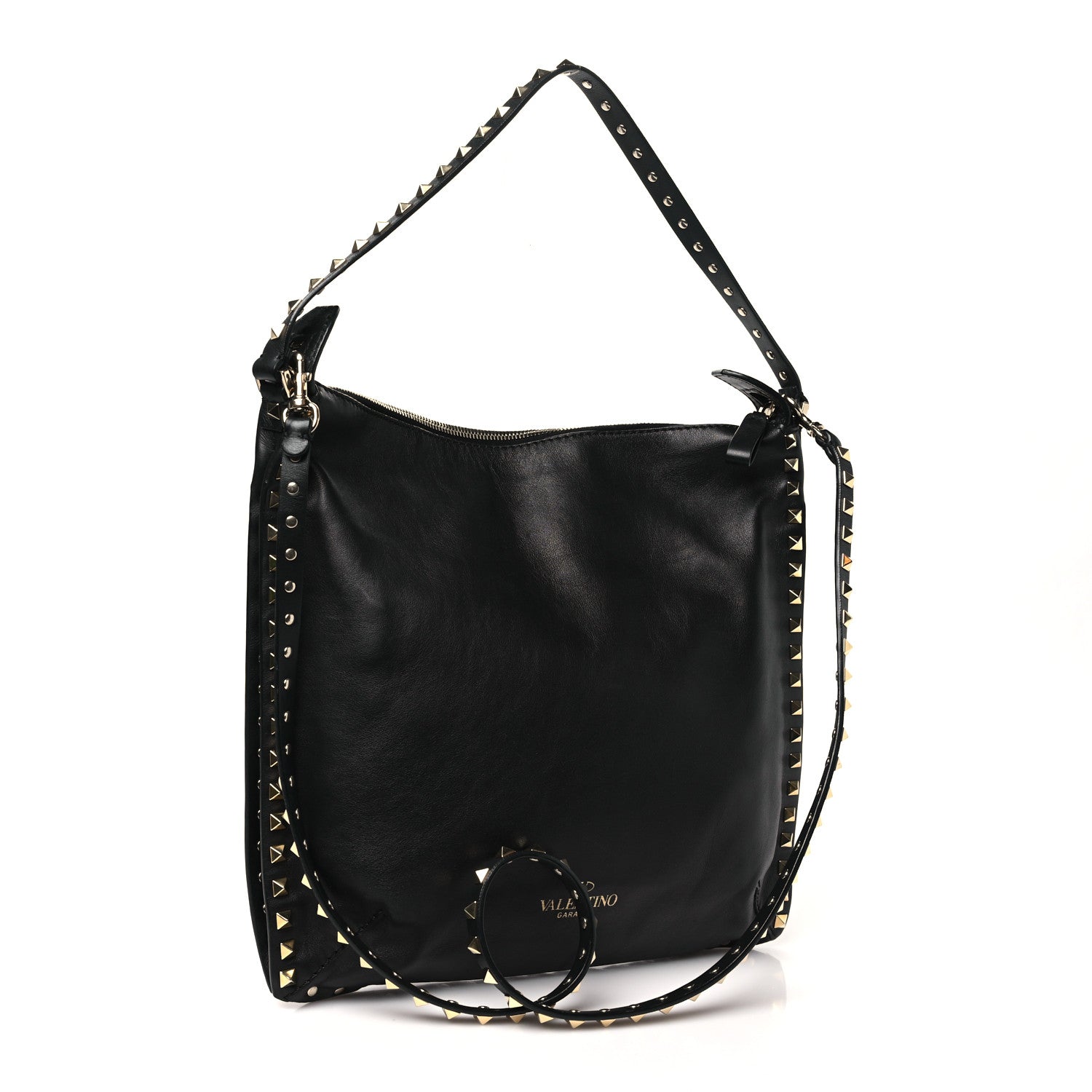 Valentino Garavani Vitello Small Rockstud Hobo Black 3 of 10