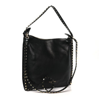 Valentino Garavani Vitello Small Rockstud Hobo Black 3 of 10