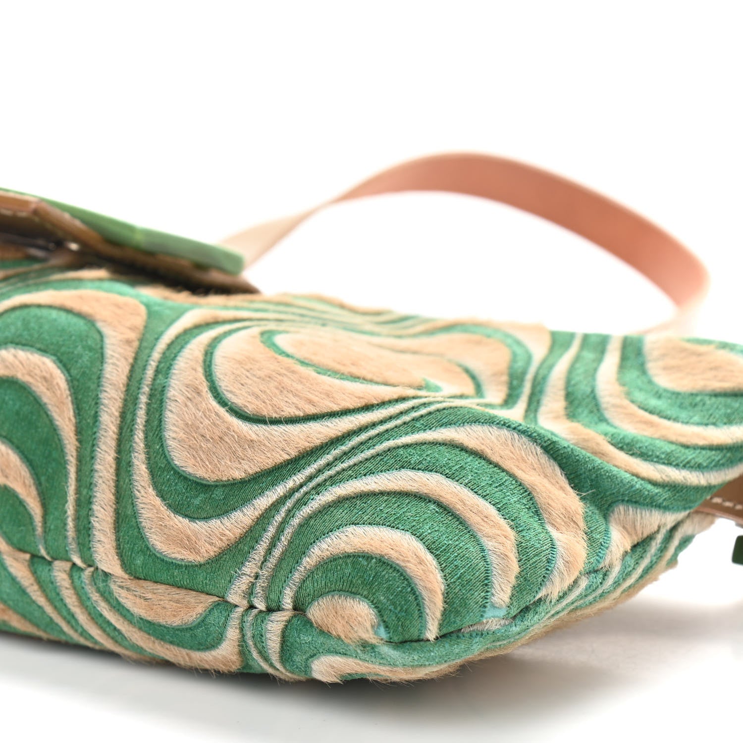 Fendi Calf Hair Print Baguette Beige Green 9 of 9