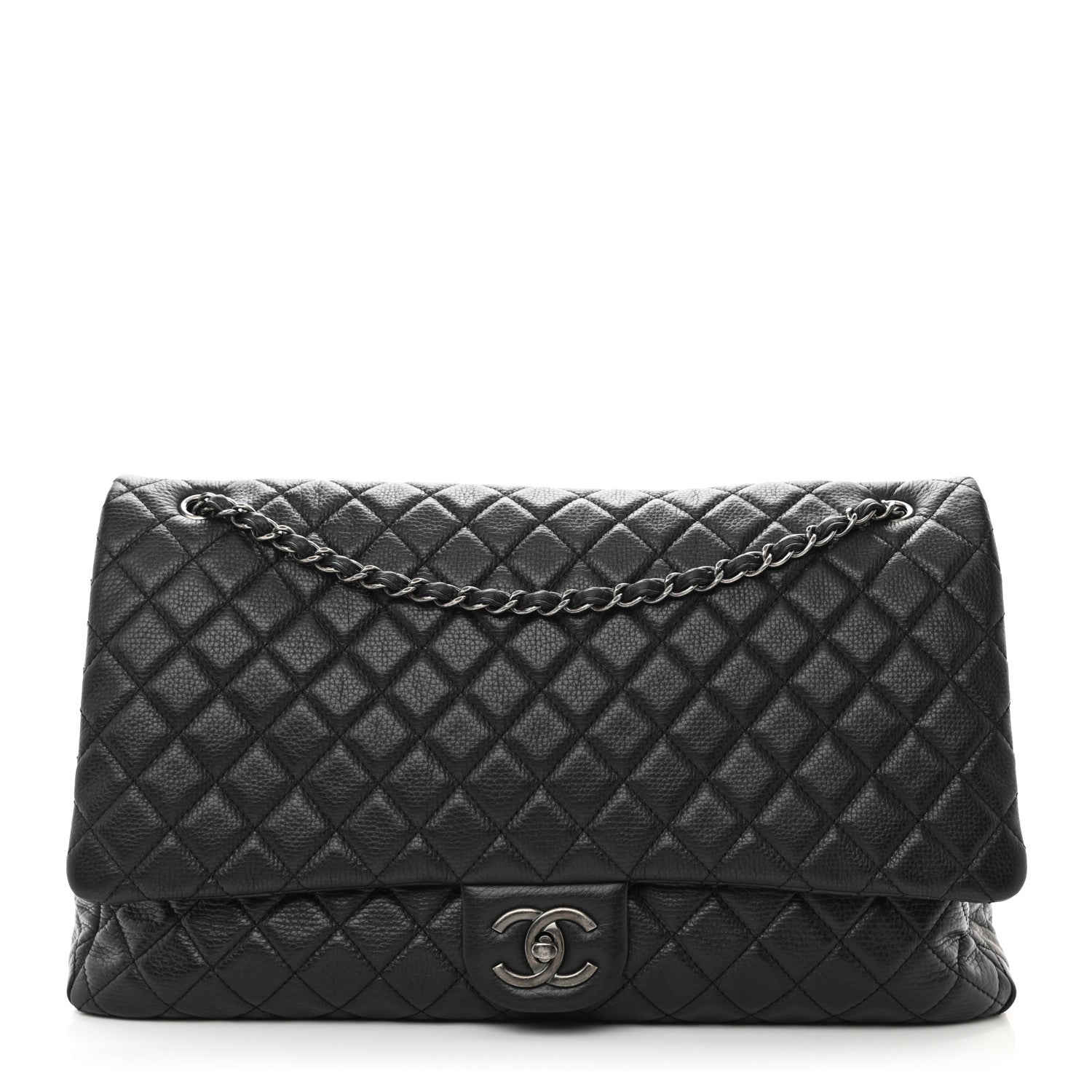 Chanel Calfskin Quilted XXL Travel Flap Bag Black 1 of 10