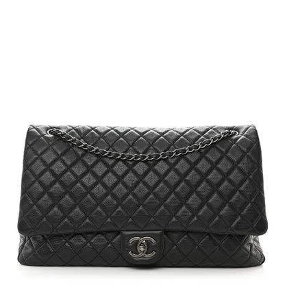 Chanel Calfskin Quilted XXL Travel Flap Bag Black 1 of 10