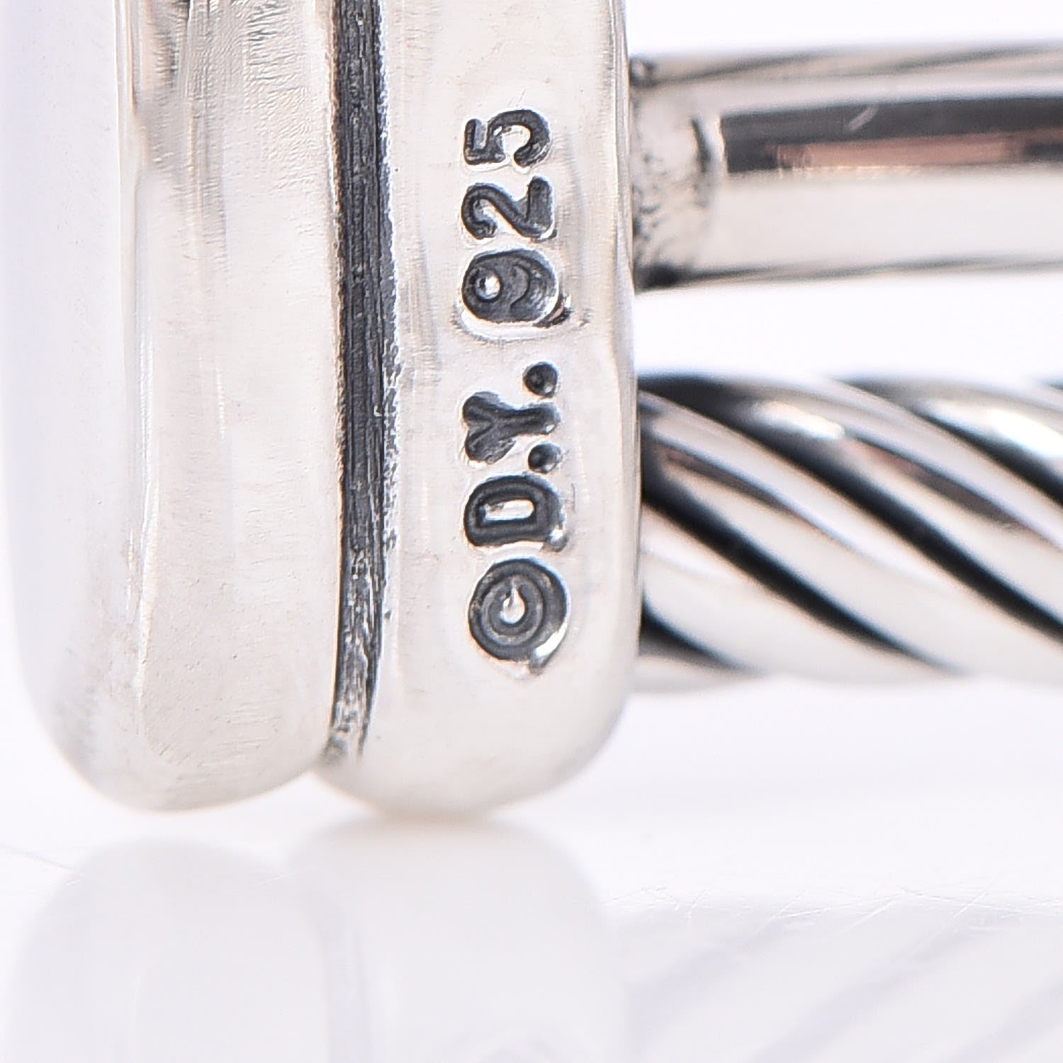 David Yurman Sterling Silver Diamond 7mm X Crossover Cuff 4 of 5