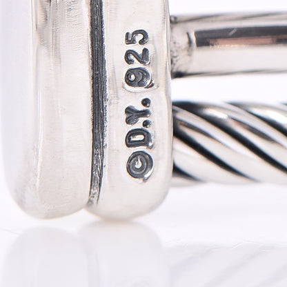 David Yurman Sterling Silver Diamond 7mm X Crossover Cuff 4 of 5