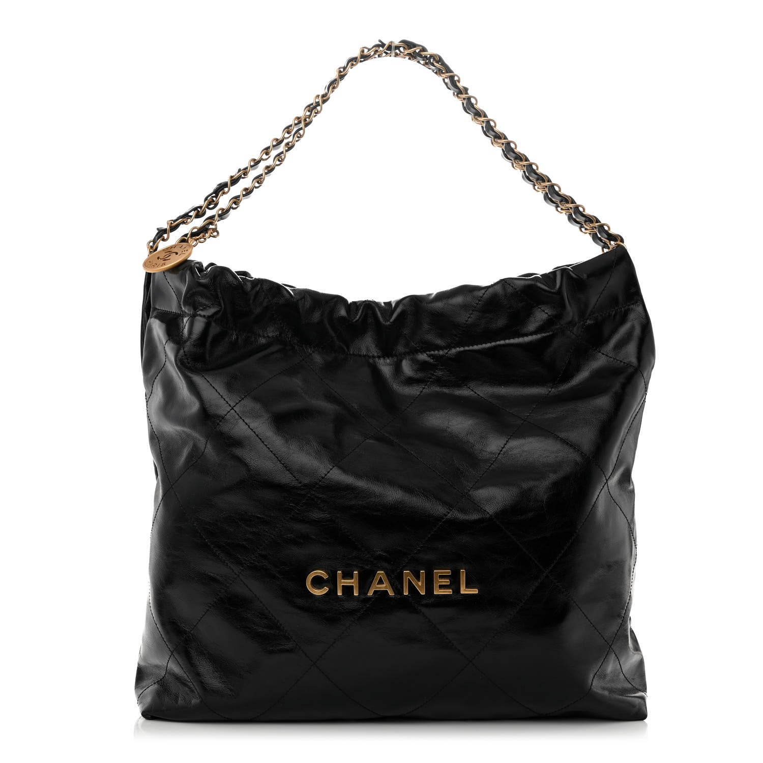 Chanel Shiny Calfskin Quilted Chanel 22 Black 3 of 11